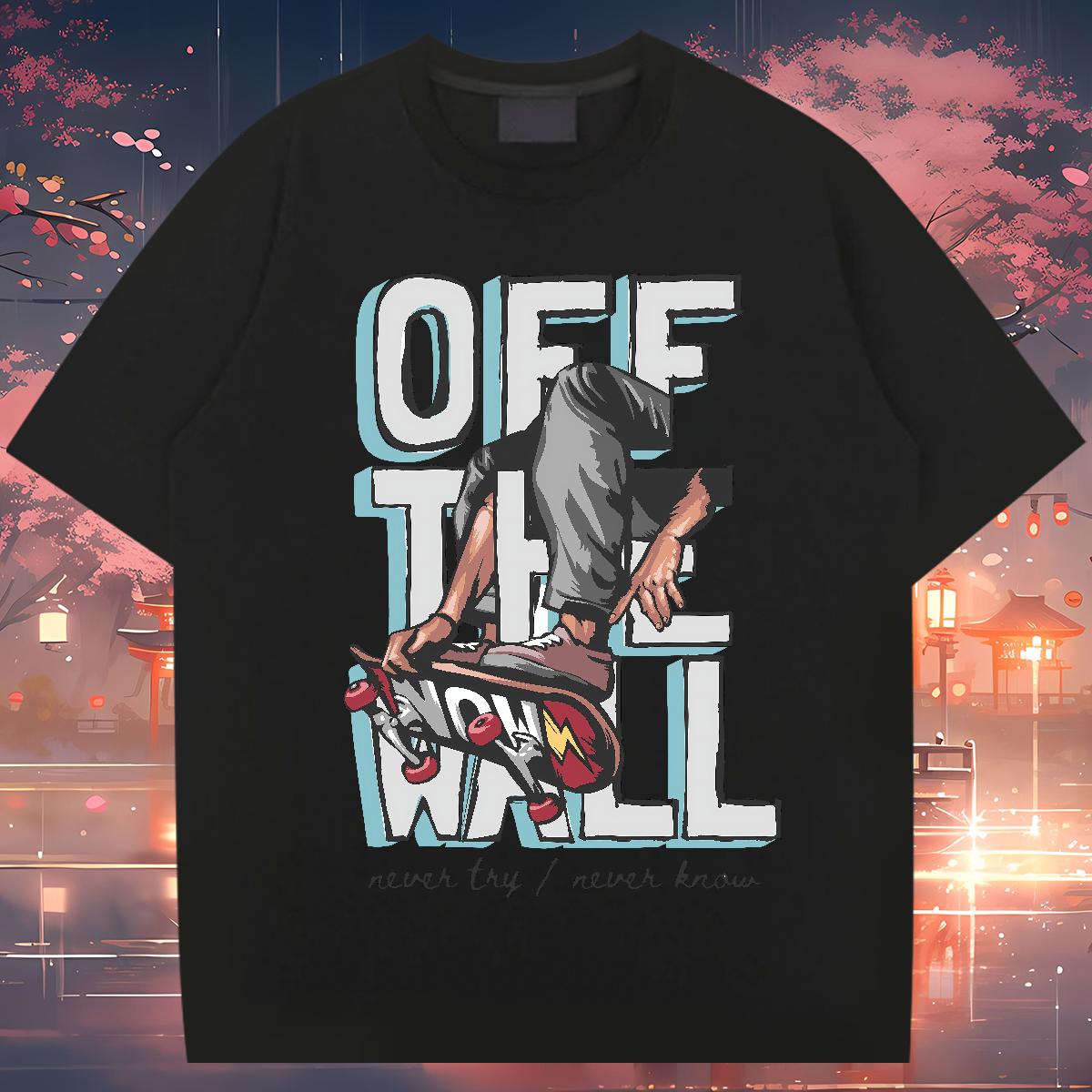 Custom T Shirt For Man Graffiti Art 100% Cotton 230g DIY Anime Tshirts Sport Breathable Crew Neck Cotton Soft Tops