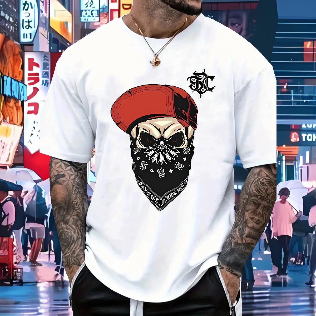 Classic Casual T shirt FATION 230g Cotton Cartoon Print Street Wear Men Tshirts Breathable Crew Neck Cotton Designer