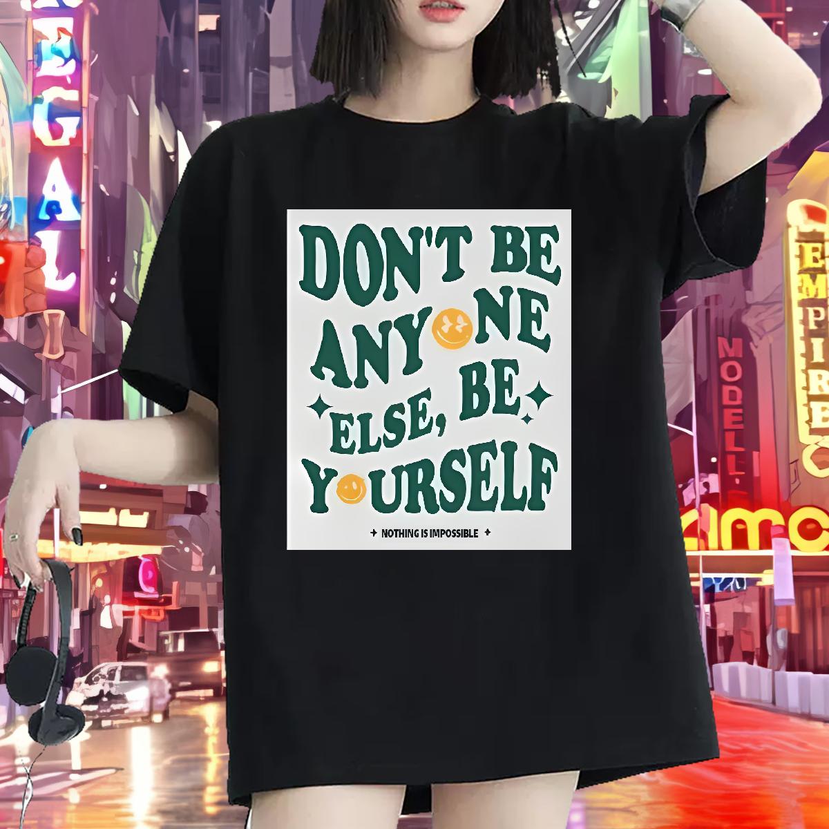 2024 Casual T-Shirts for Women Cotton Breathable Soft nothing is impossible 100% Cotton 230g Sport Lady T shirt Anime Wholesale Wear