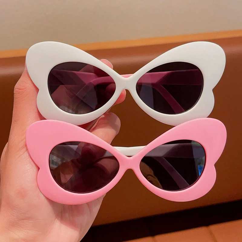 Sunglasses 2024 New Children Simple Butterfly Shaped Cute Sunglasses UV400 Girls Boys Fashion Colors Protection Sunglasses Kids Sun Glasses