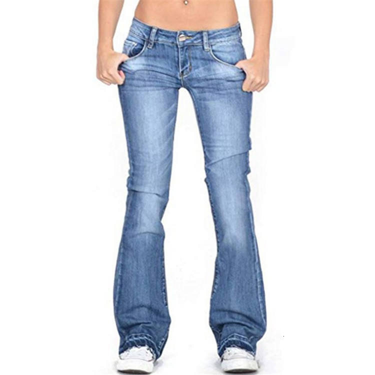 Low waist women's sexy denim more colour wear bell bottom Plus size slim fit jeans
