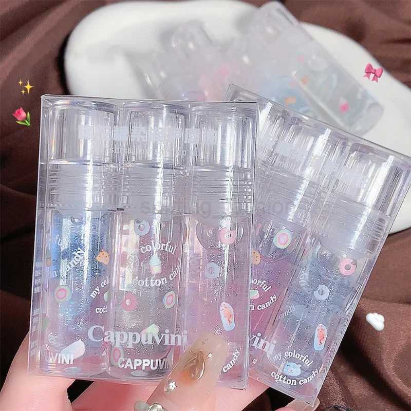 Cotton Candy Transparent Lip Gloss Mirror Moisturizing Lip Oil Lasting Clear Glitter Hydrating Plumping Liquid Lipstick MakeupCL240716