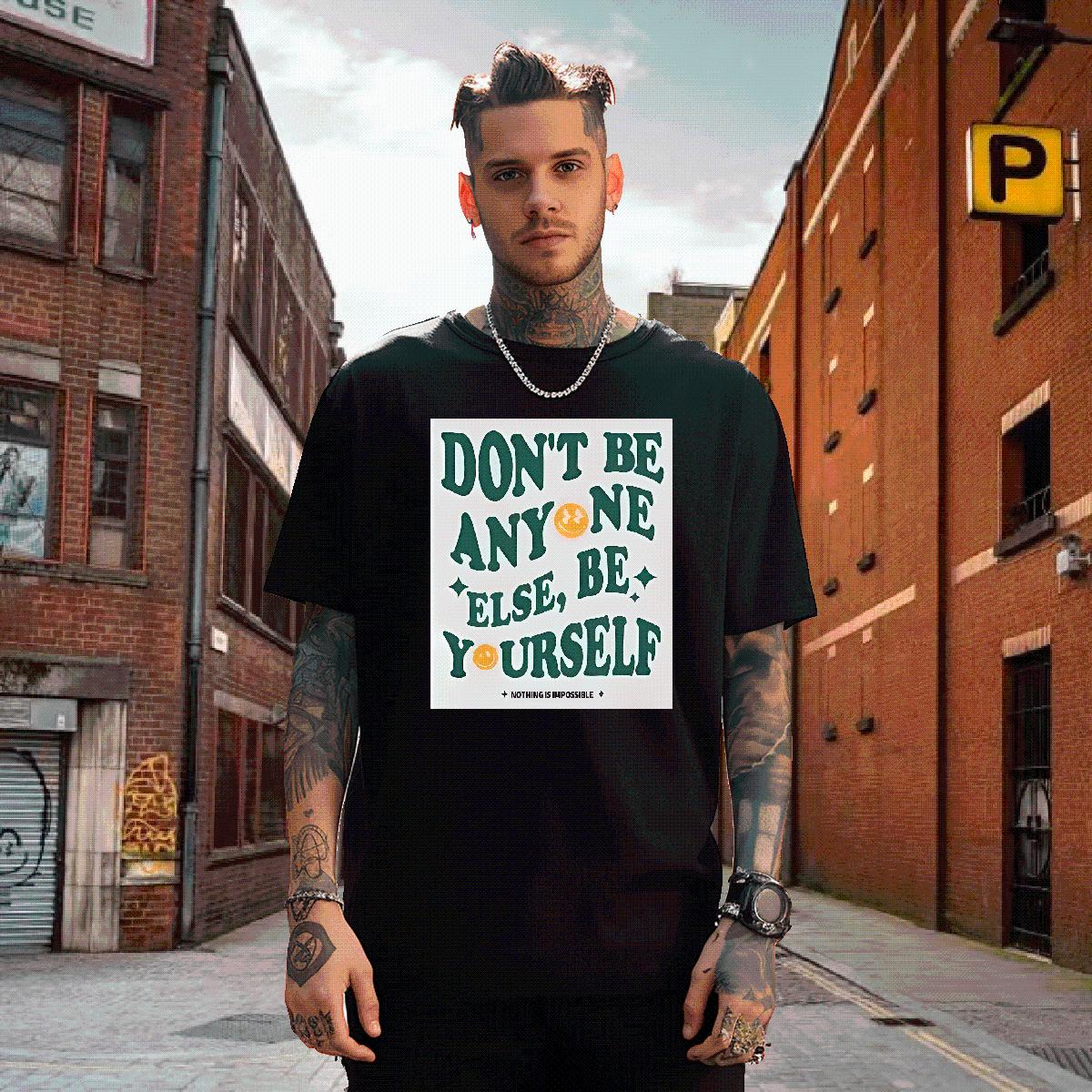 Designer Mens T Shirts don't be any one else 230g 100% Cotton DIY Printed Tshirts Hip Hop Crew Neck Cotton Unisex Polos