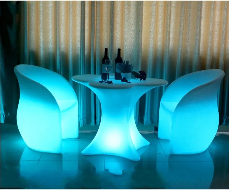 Berserk LED Luminous Chair With Backrest Bar KTV Creative Outdoor Balcony Courtyard Leisure Sofa Waterproof And Remote Control
