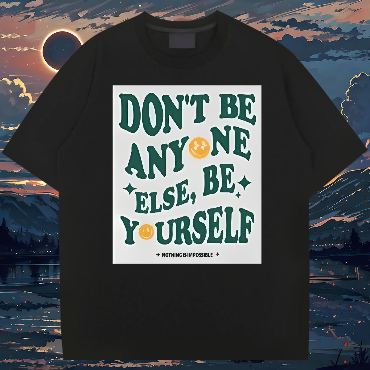 5A Men Tops Tees nothing is impossible 230g 100% Cotton Crew Neck Cotton Breathable Hip Hop Street Men T Shirts Custom Printing Customized Tees Shirts