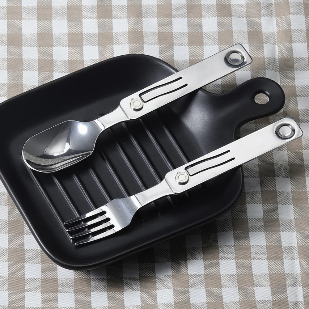 Roxon C2 Camping Utensil 2 in 1 Detachable Folding Cutlery with Fork Spoon for Outdoor Camping Hiking Easy to Carry Highly 240708