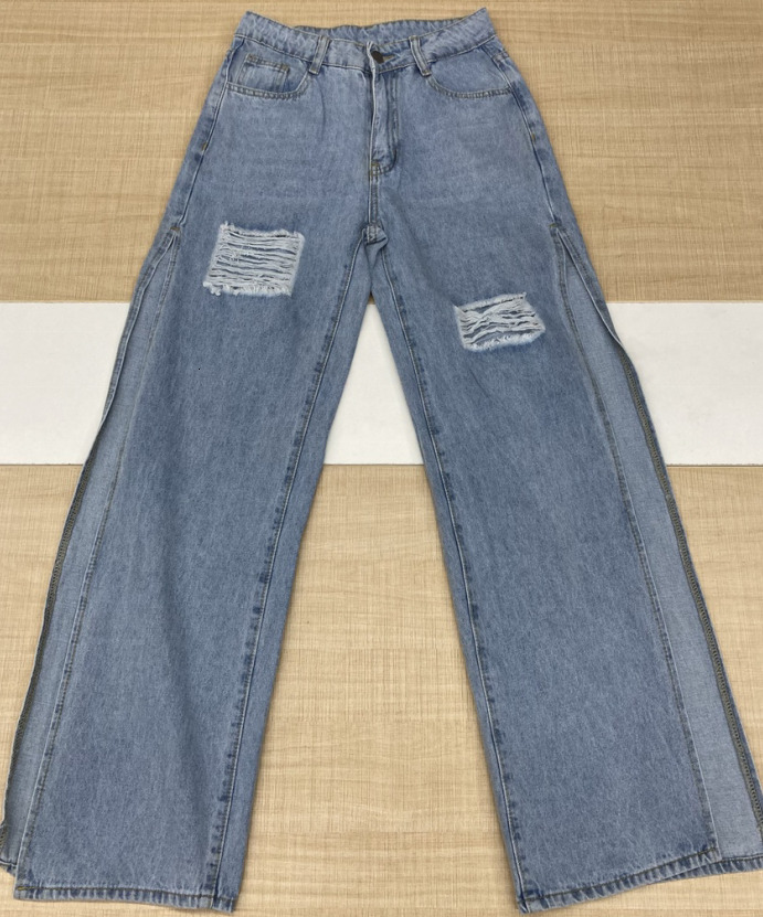 custom New high waist Washed ripped baggy Plus Size Women's Jeans Denim Women Pants