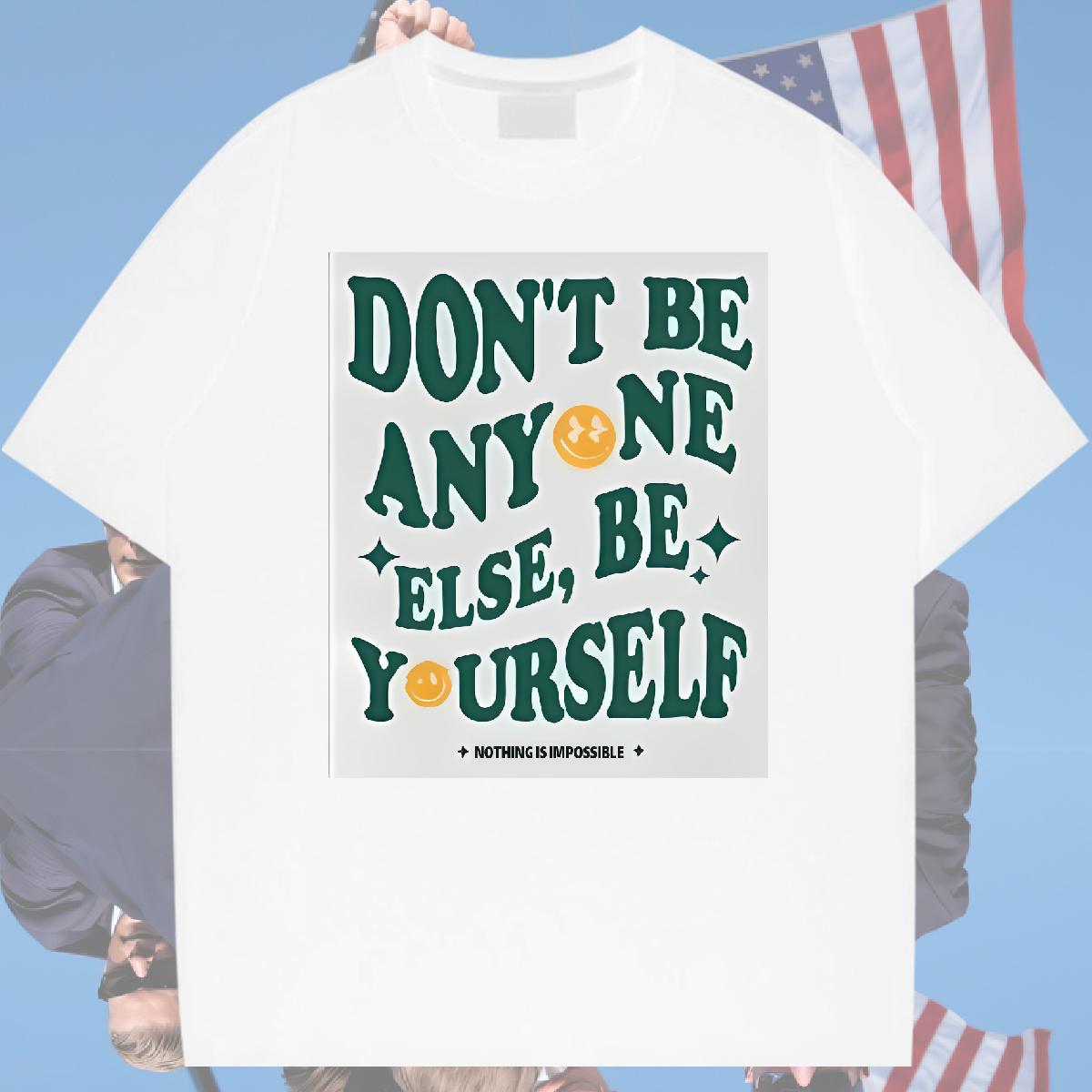 Cool Design Men Tees be yourself 230g 100% Cotton Breathable Short Sleeve Hip Hop Mens T Shirts DIY Customized Top Tees