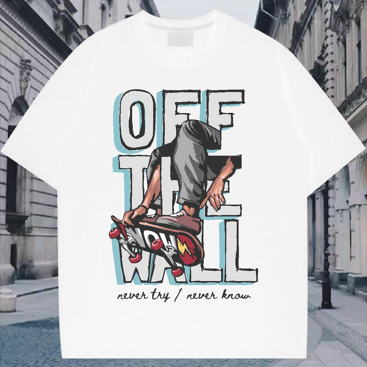 Wholesale Mens T Shirts Graffiti Art 230g 100% Cotton Cartoon Print Tshirts Street 180g Cotton Loose Top Tees