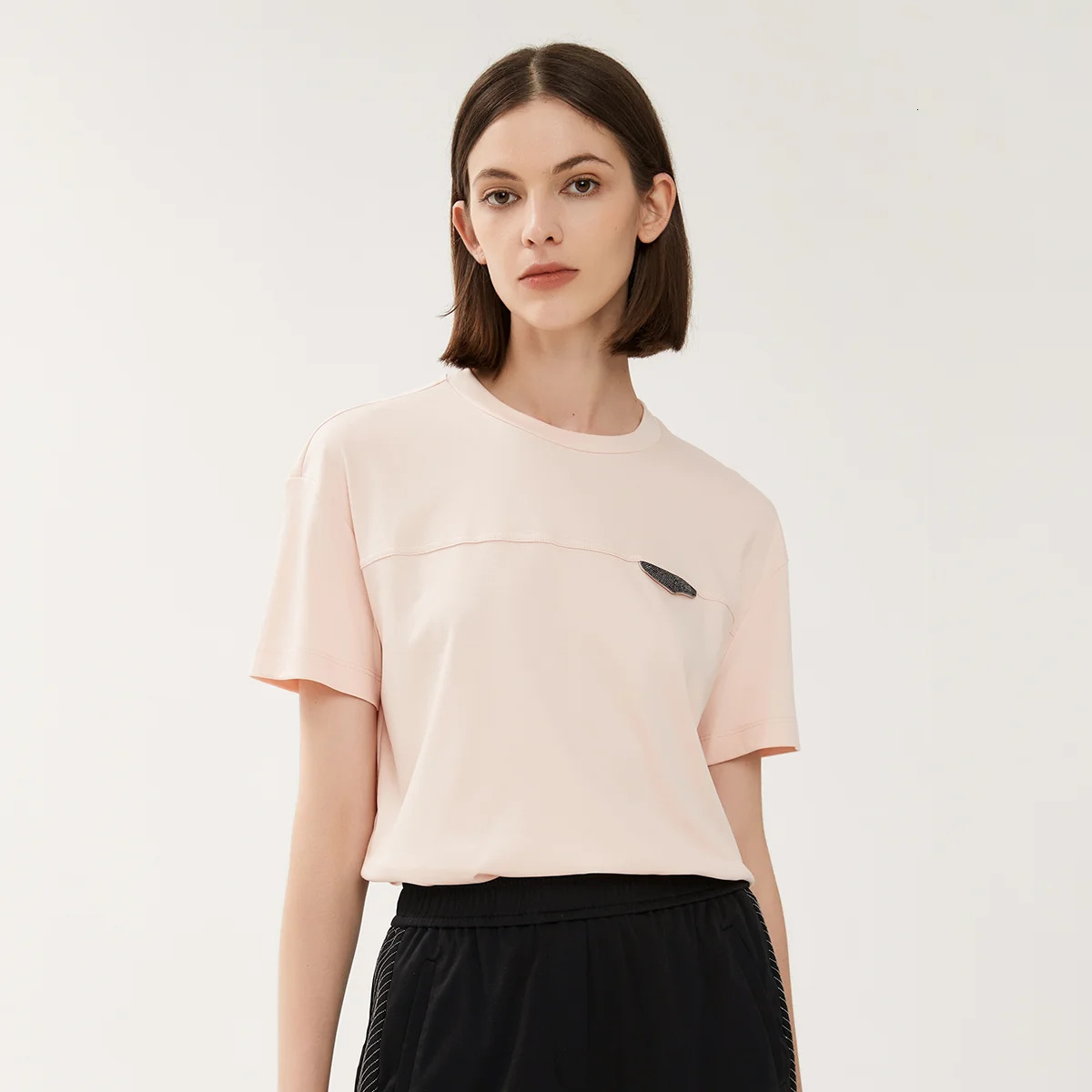 K1241W Summer Short Sleeved T Shirts Womens Clothing 100% Pure Pima Cotton Tshirt Tops for Ladies TShirtClothes 240712