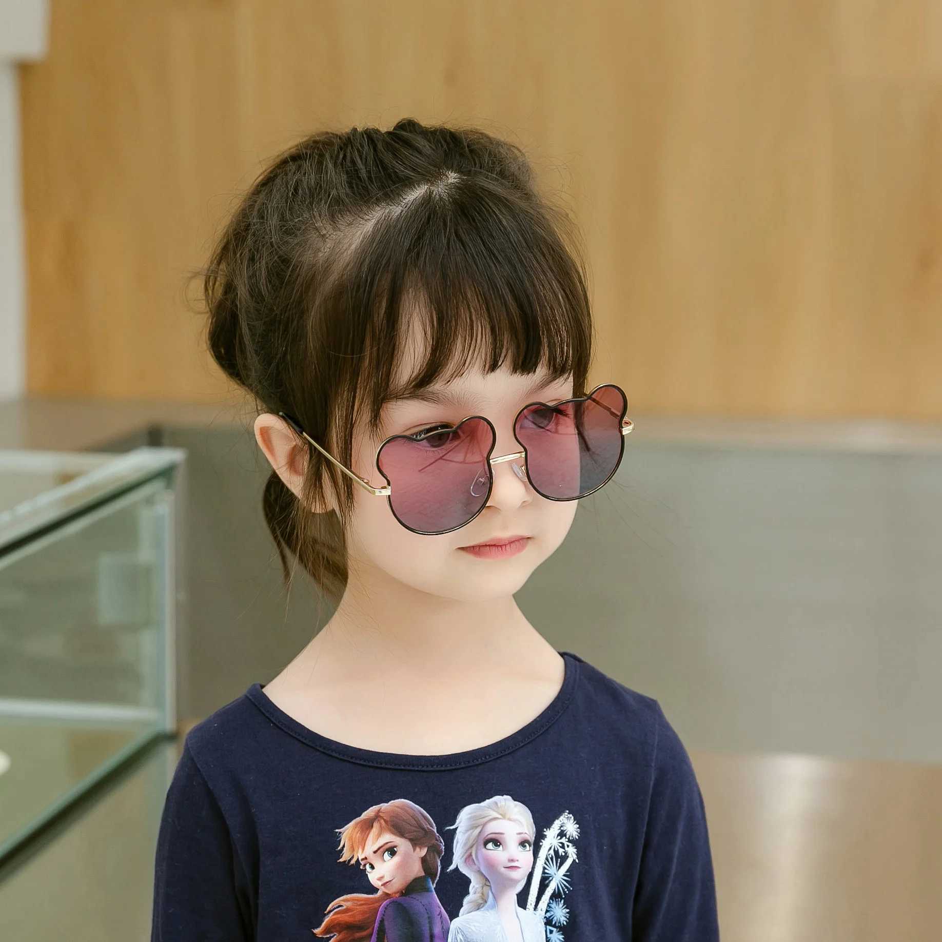 Sunglasses sunglasses New childrens cartoon metal b148 cub cute baby glasses UV400 anti ultraviolet Sunglasses