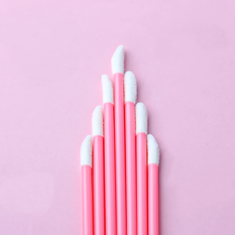 500-2000Pcs pink disposable lip brush full size lipstick eye black application lipstick stick set cosmetics makeup tool 240715