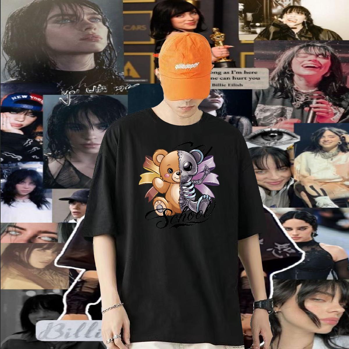 Classic T Shirt For Man bear 100% Cotton 230g Street wear Hip Hop Cotton Breathable Short Sleeve Mens Tshirts Factory Direct DIY Polos