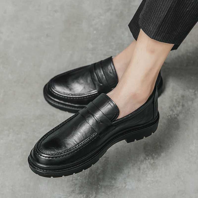 Men's Leather Tassel Hot Loafers - Casual Formal, New Thick Sole, Breathable, Comfortable Dress Moccasins For Business & Everyday Wear