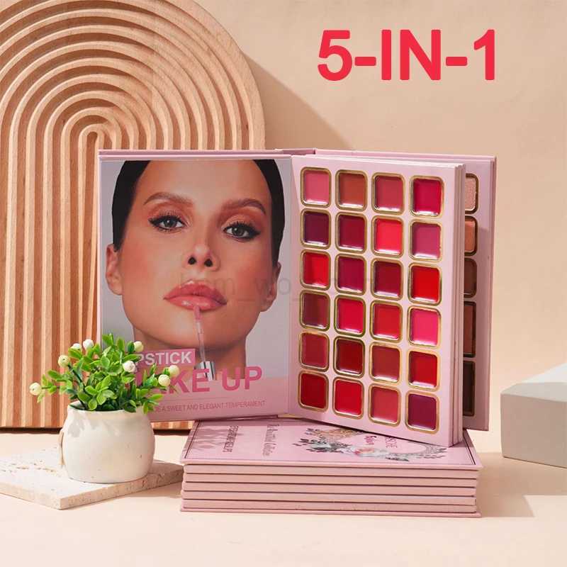 5-layer Book Palette High-gloss Blush Eyeshadow 5-in-1Multifunctional MakeupSet Easy to Carry Fashion Women MakeUp ToolsM240716