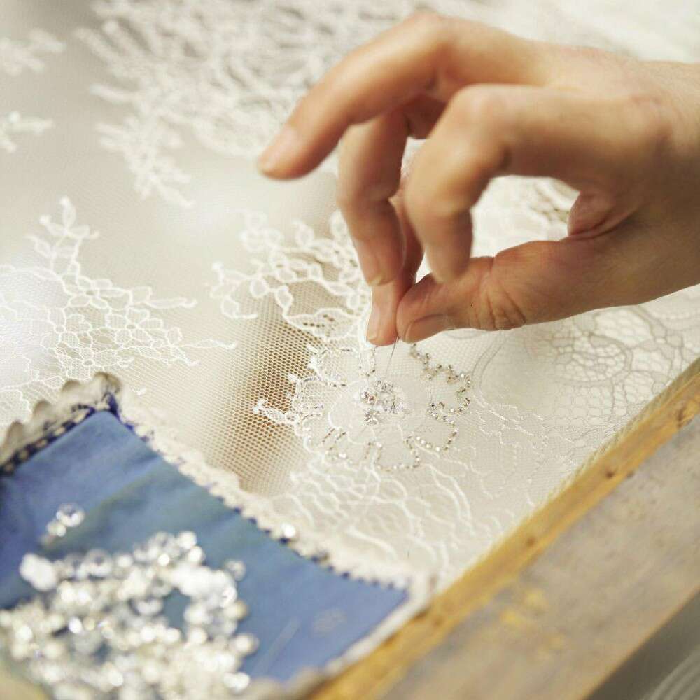 Wedding Dresses Mermaid High Neck Long Sleeve Cascading Ruffles Crystal Beads Illusion Chapel Bridal Gowns