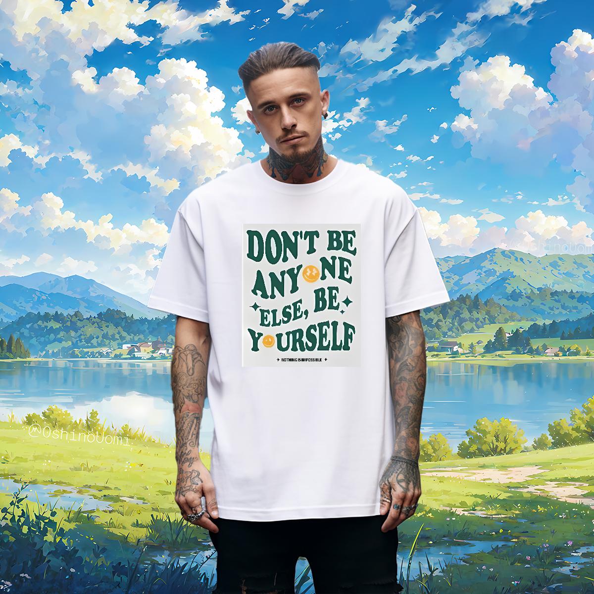 Brand Mens Tshirts don't be any one else 100% Cotton 230g Cotton O Neck Short Sleeves Casual Beach T shirt Customized Wholesale Tees