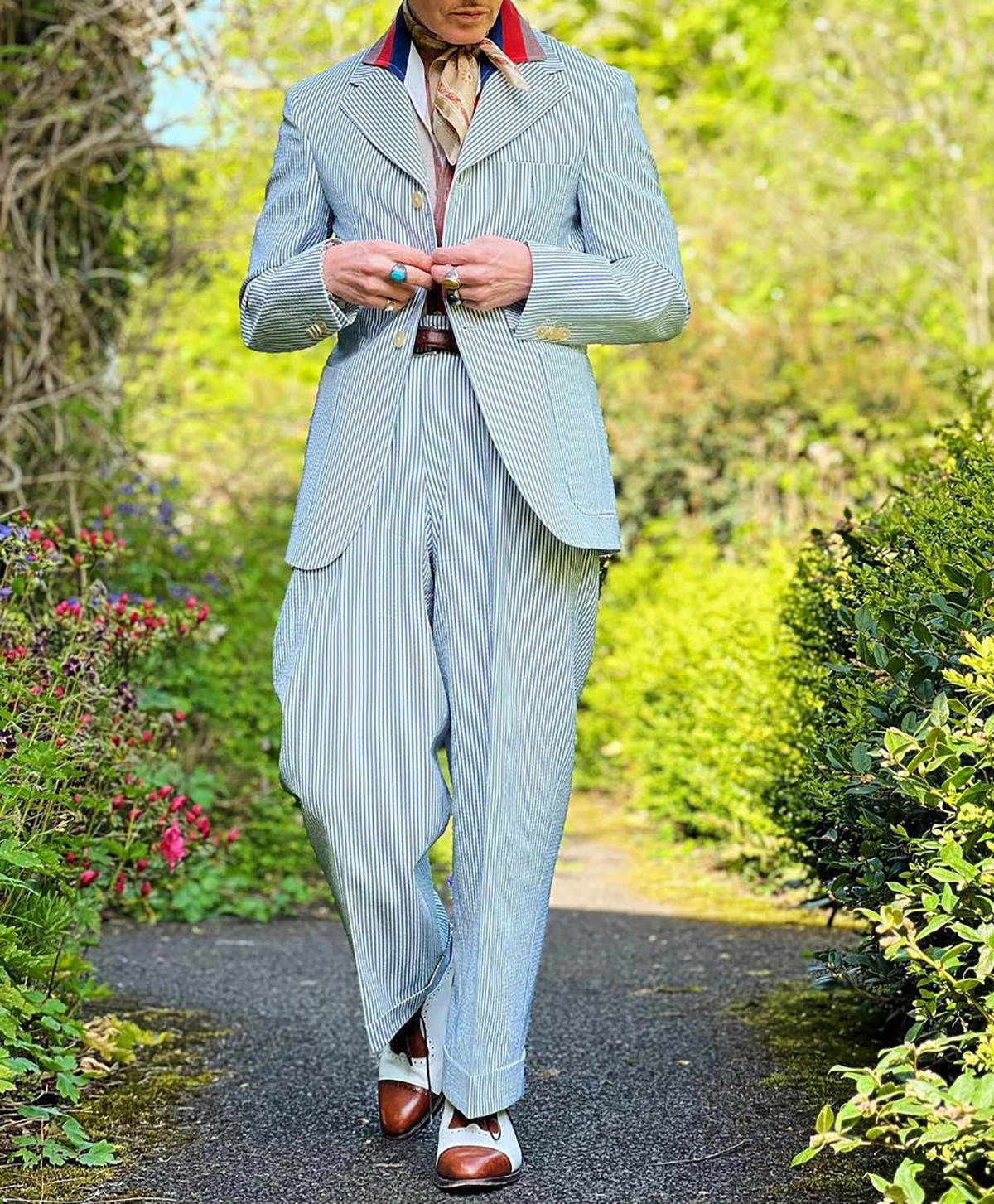 Striped Print Men Wedding Suits 2 Pieces Custom Made Notched Lapel Wedding Tuxedos For Business Groom Wear Party Birthday