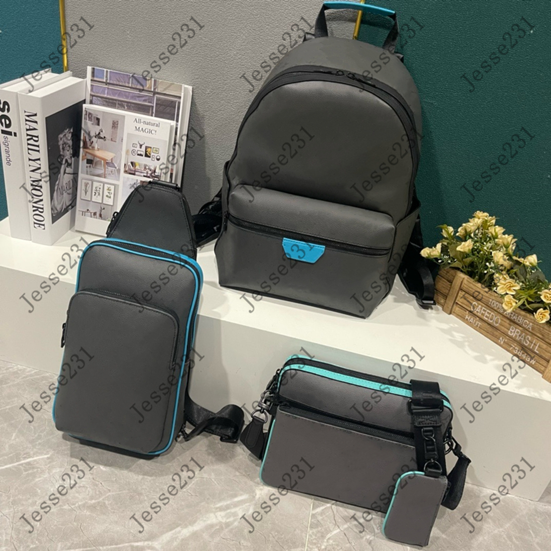 New 10A Designer Luxury bag women men Grey Flower Discovery Avenue Trio Shoulder Bag Handbag Crossbody bag messenger Shopping Bag Purse totes Wallet backpack Style