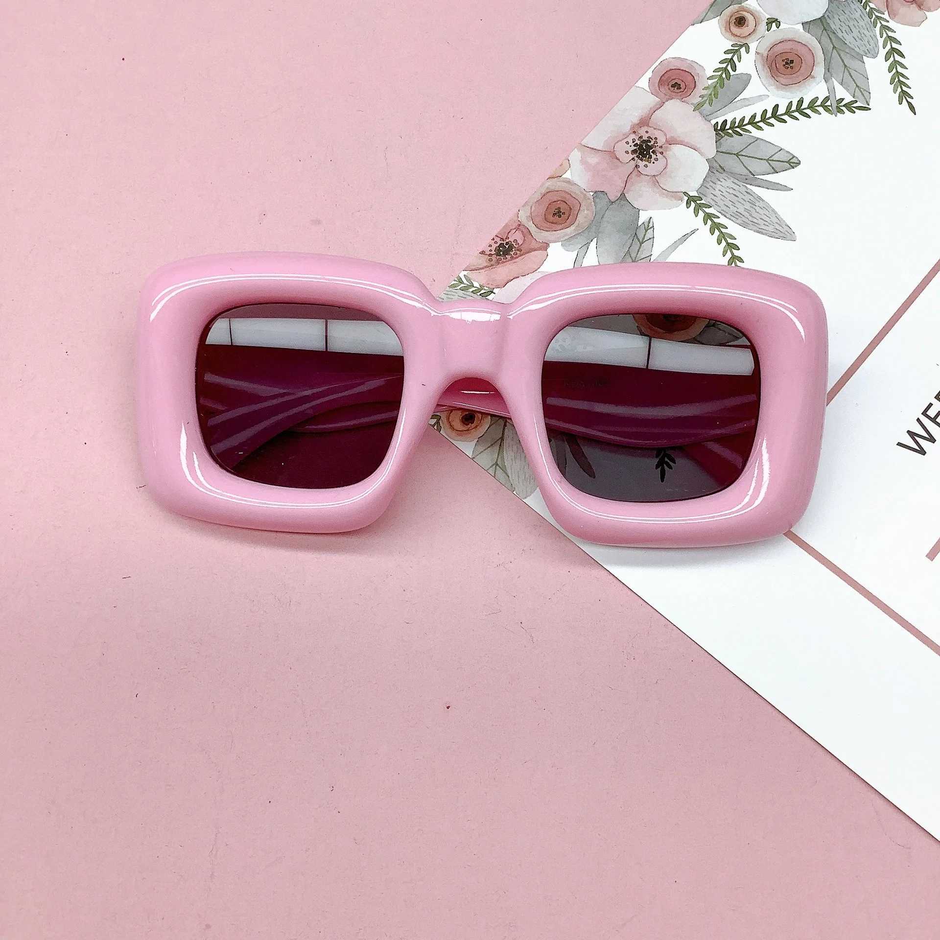 Sunglasses 2023 new fat box fashion personality net red style childrens sunglasses concave style sunglasses
