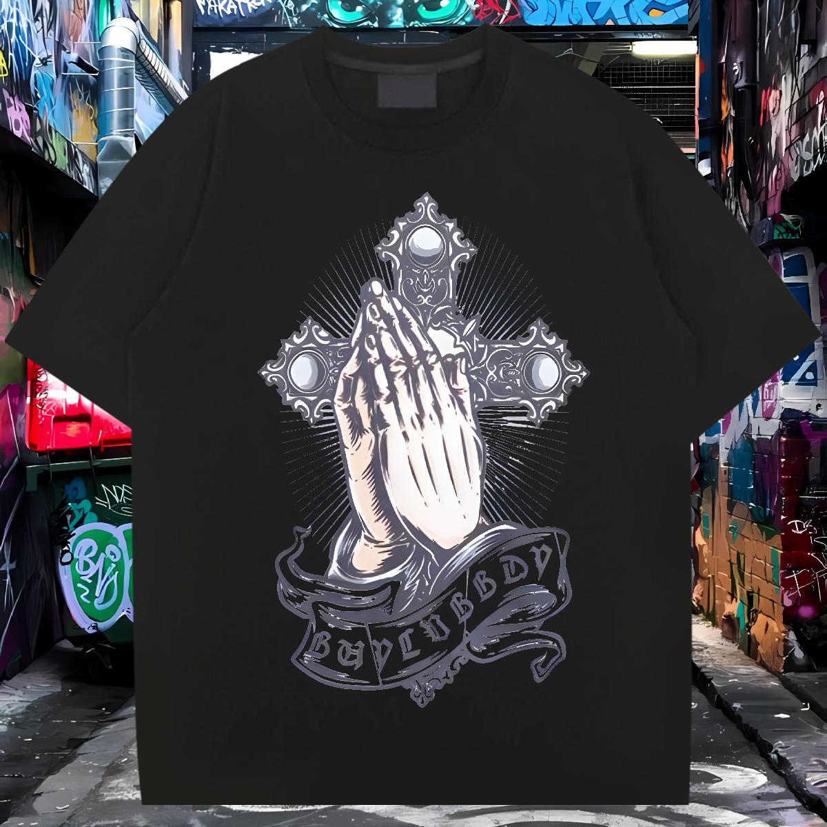 2024 DIY Men T Shirts CY240709131-PR 230g 100% Cotton Floral Print Hip Hop Street Tshirt for Man Woman Cotton Breathable Short Sleeve Loose Fit