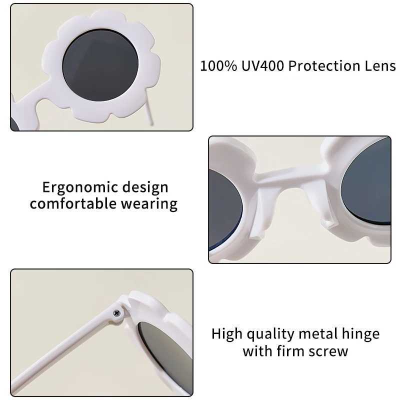 Sunglasses 2023 New Kids Cute Solid Color Flower UV400 Sunglasses Baby Children Outdoor Sun Protection Sunglasses Boys Girls Sunglasses
