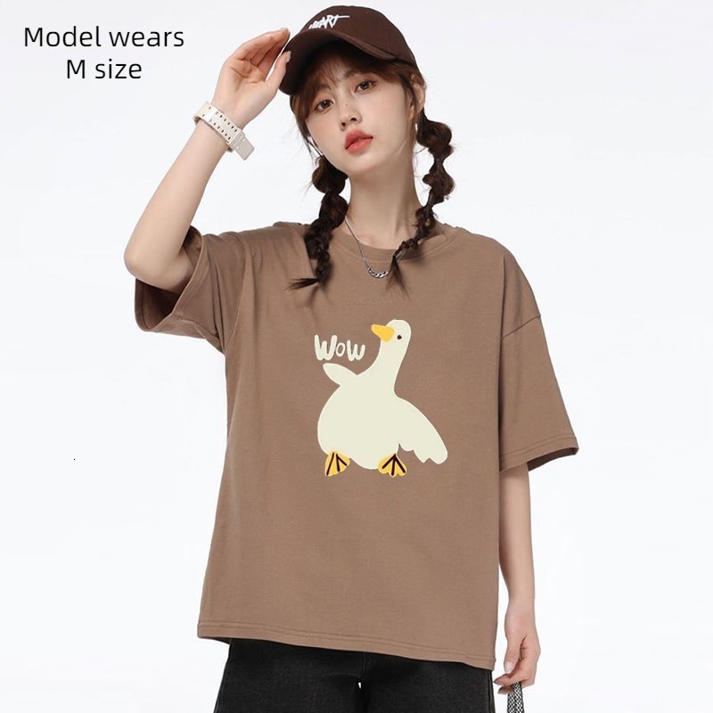 Designer American street print plus size T-shirt short sleeved fashionable round neck loose oversized T-shirt breathable top COD