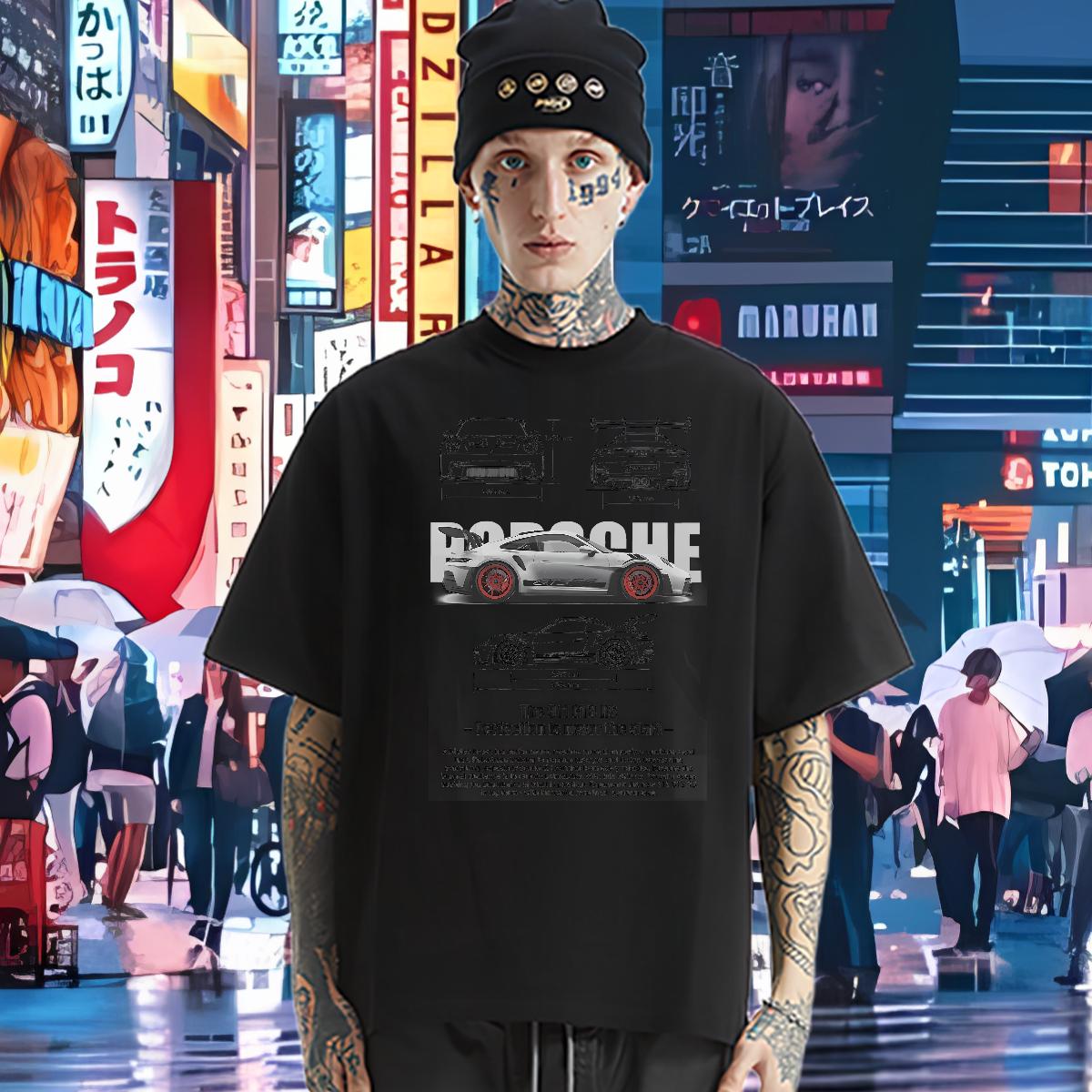 Custom T Shirts Men fashion 230g 100% Cotton Anime Men Tops Tees Casual Cotton Breathable Soft Loose Tees Shirts