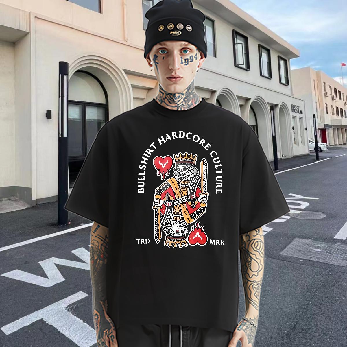 Wholesale T-Shirts fashion 230g 100% Cotton Beach Short Sleeve Cotton O-Neck Couples T Shirts Designer Black Oversized Tops Shirt