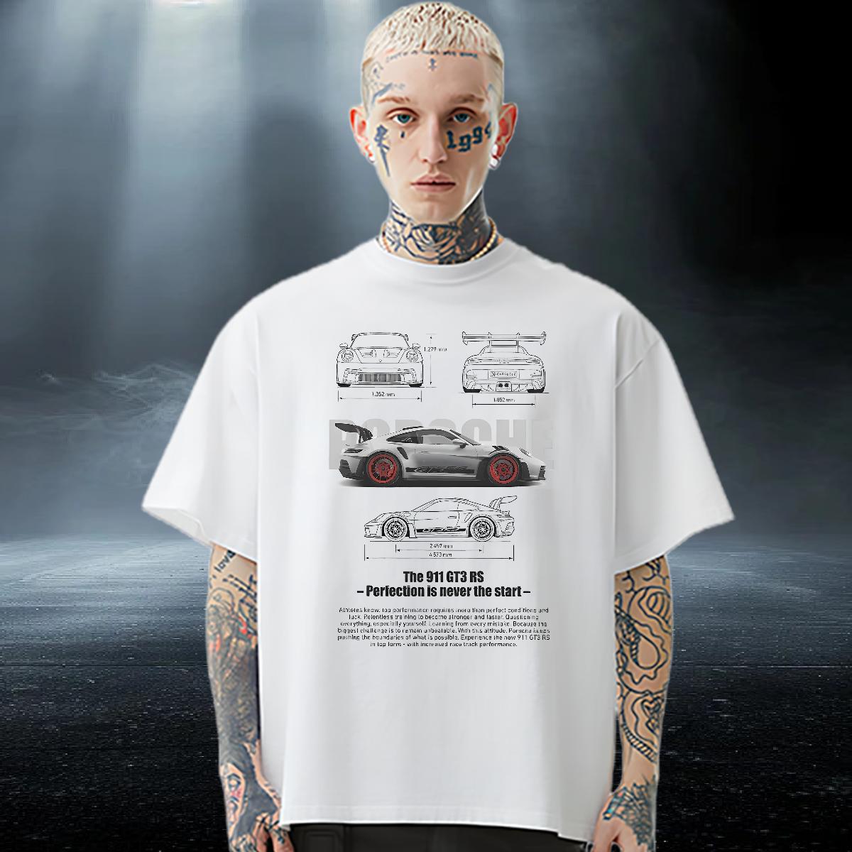 Comfortable T shirt fashion 230g 100% Cotton Casual Beach Crew Neck Cotton Men Tops Tees 2024 New Floral Print Clothes