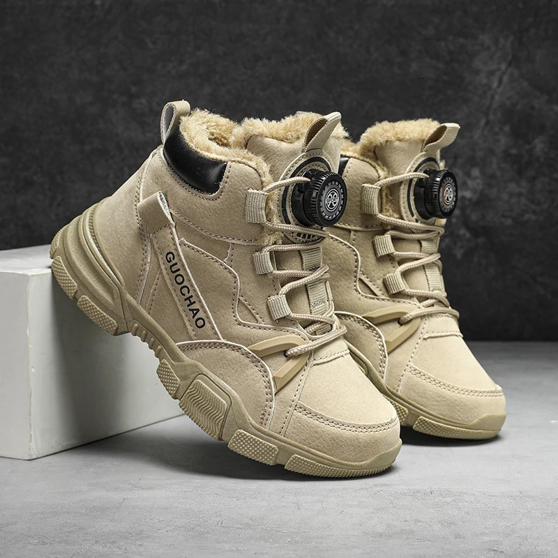 Children Winter Casual Shoes Kids Snow Boots Velvet and Thickening Warm Shoes Girls Boys Boot Wear-resistant Anti-slip Shoes 240711