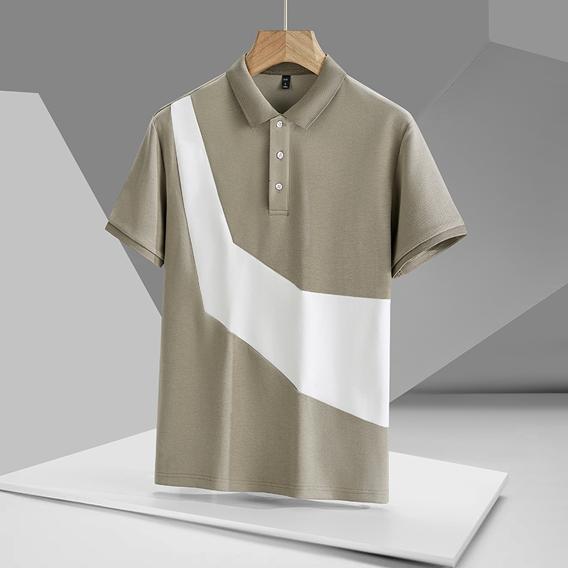 T-shirt, summer polo shirt, trendy and handsome, flip collar, half sleeved top, men's shirt