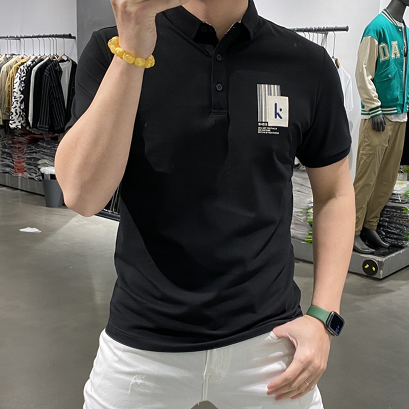 Men's polo shirt summer haute couture Paul half trendy brand loose collar short sleeved t-shirt minimalist