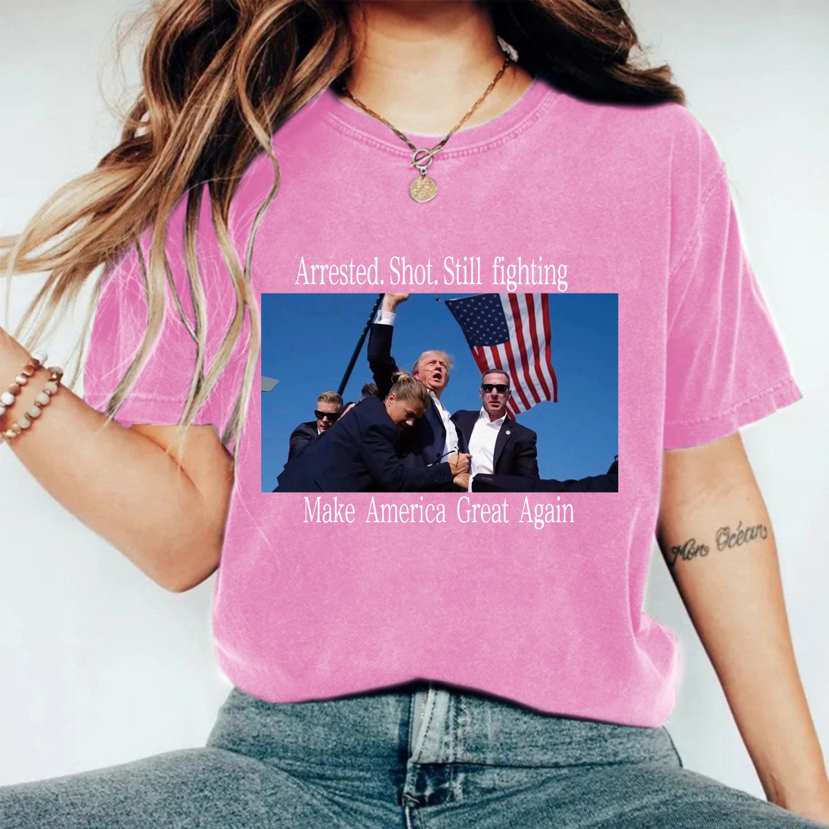 t shirt women tank top women Trump assassination crew Neck Cotton Short Sleeve Breathable Daily Outfit tshirt womens t shirt tshirts clothes woman ren