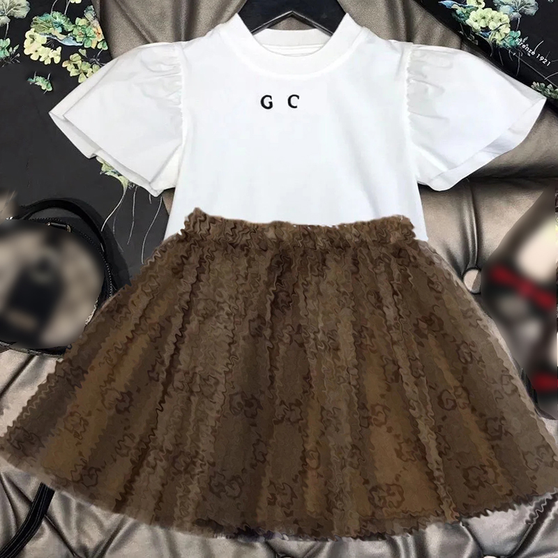 Designer Children Clothes Luxury Toddler Girls Clothes Set Cartoon Tops Skirt Tracksuit Suit -8 Kids Outfits For Baby Girls Size 90-160CM DED24071613