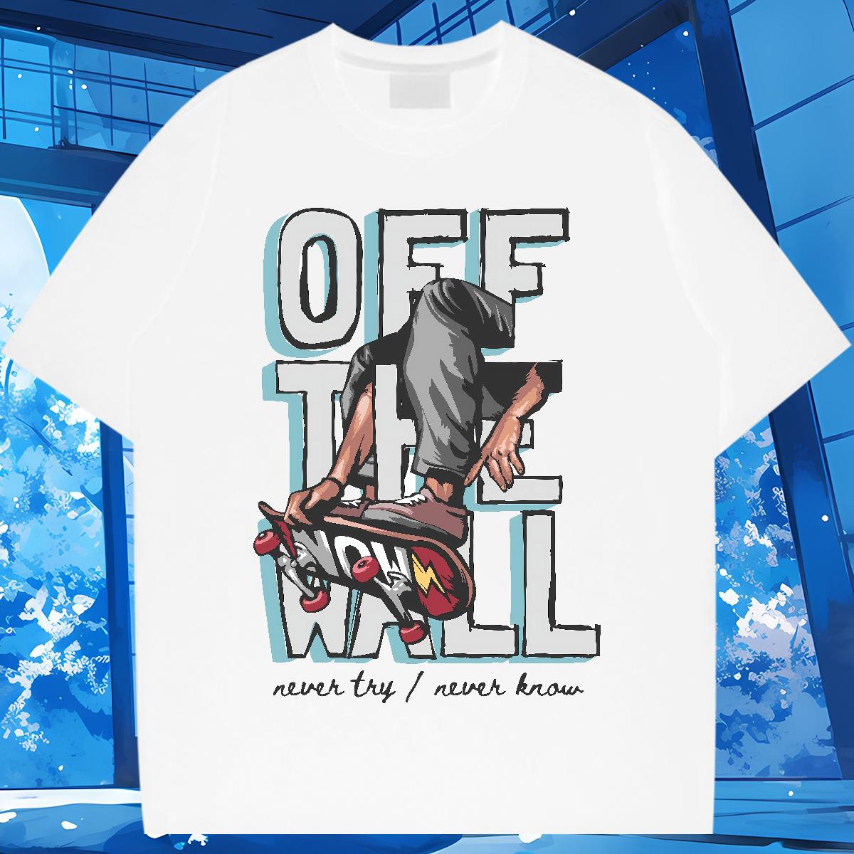 Wholesale Men Clothes T-Shirt Graffiti Art 230g Cotton Breathable Crew Neck Cotton Daily Outfit T-Shirts Anime 2024 New Wear