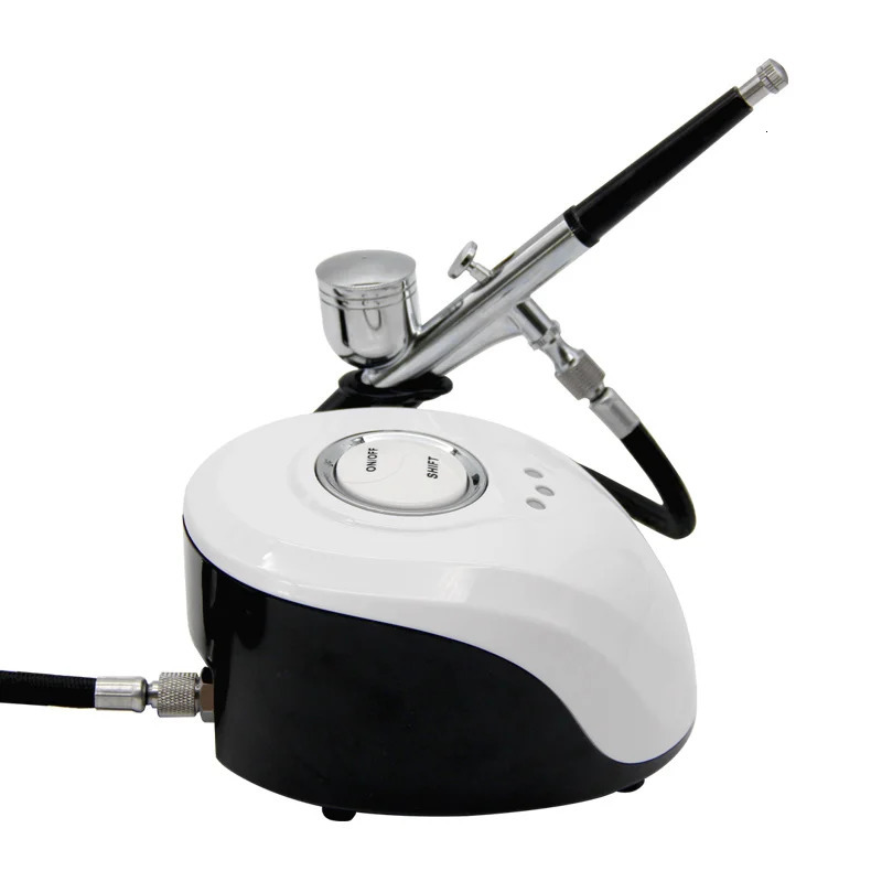 Facial Oxygen Therapy Steam Nail Art Airbrush Paint Nail Nano Sprayer Skin Cleaning Therapy Moisturizing Rejuvenation Compressor 240711