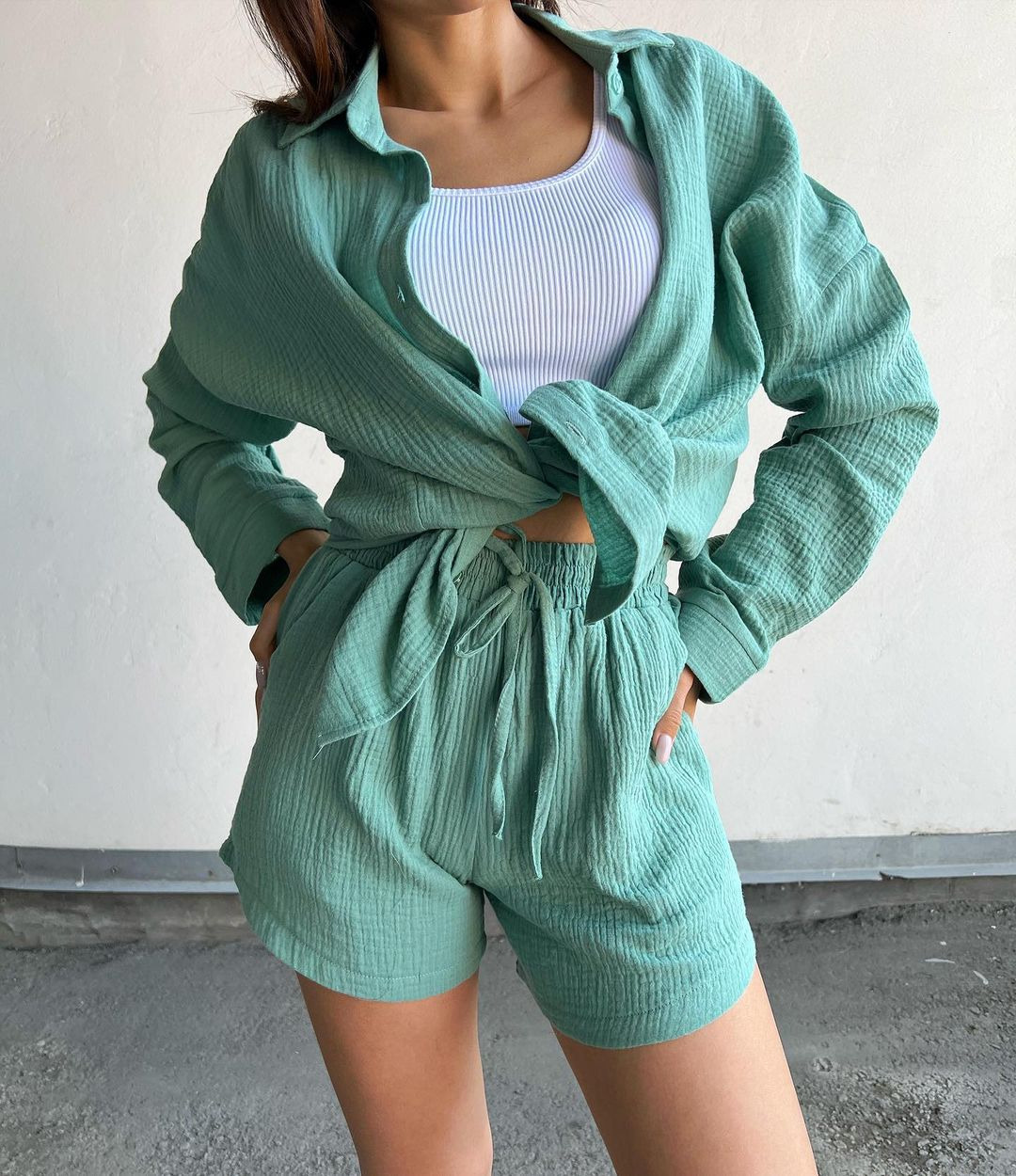 Women's Tracksuits Summer Elegant Solid Fashion Shorts Suit Women Vintage Shirts Tops And Pants 2 Pieces Set Female Casual Outfits Clothes