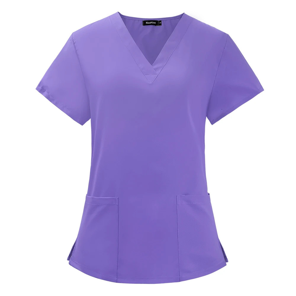 Beauty Salon Uniform Elastic Breathable Spandex Nurse Accessories Fashion Slim Fit Tops Summer Lab Overalls Scrub Clothes Women 240715