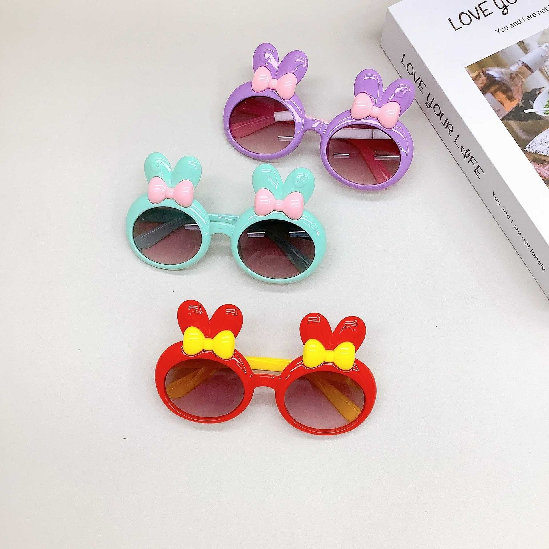Sunglasses Cartoon cute rabbit ear baby sunglasses fashion trend Korean version UV resistant childrens sunglasses Sun protection glasses