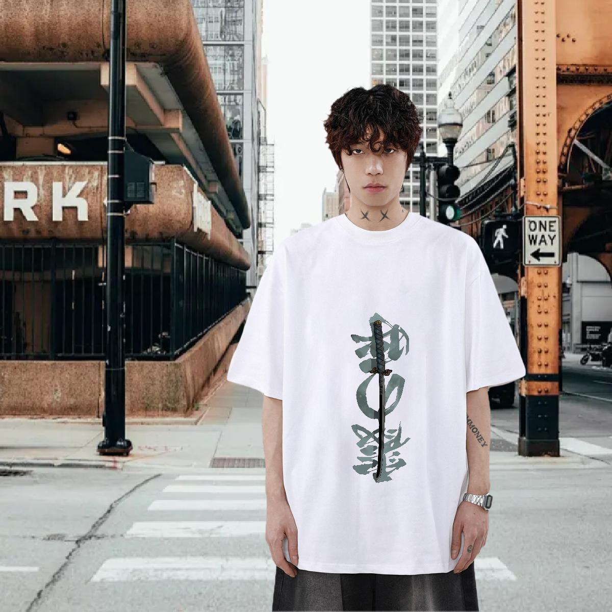 Designer T-Shirts for Men Custom Printing High Street Hip Hop Men Tshirts 180g Cotton Cool Design