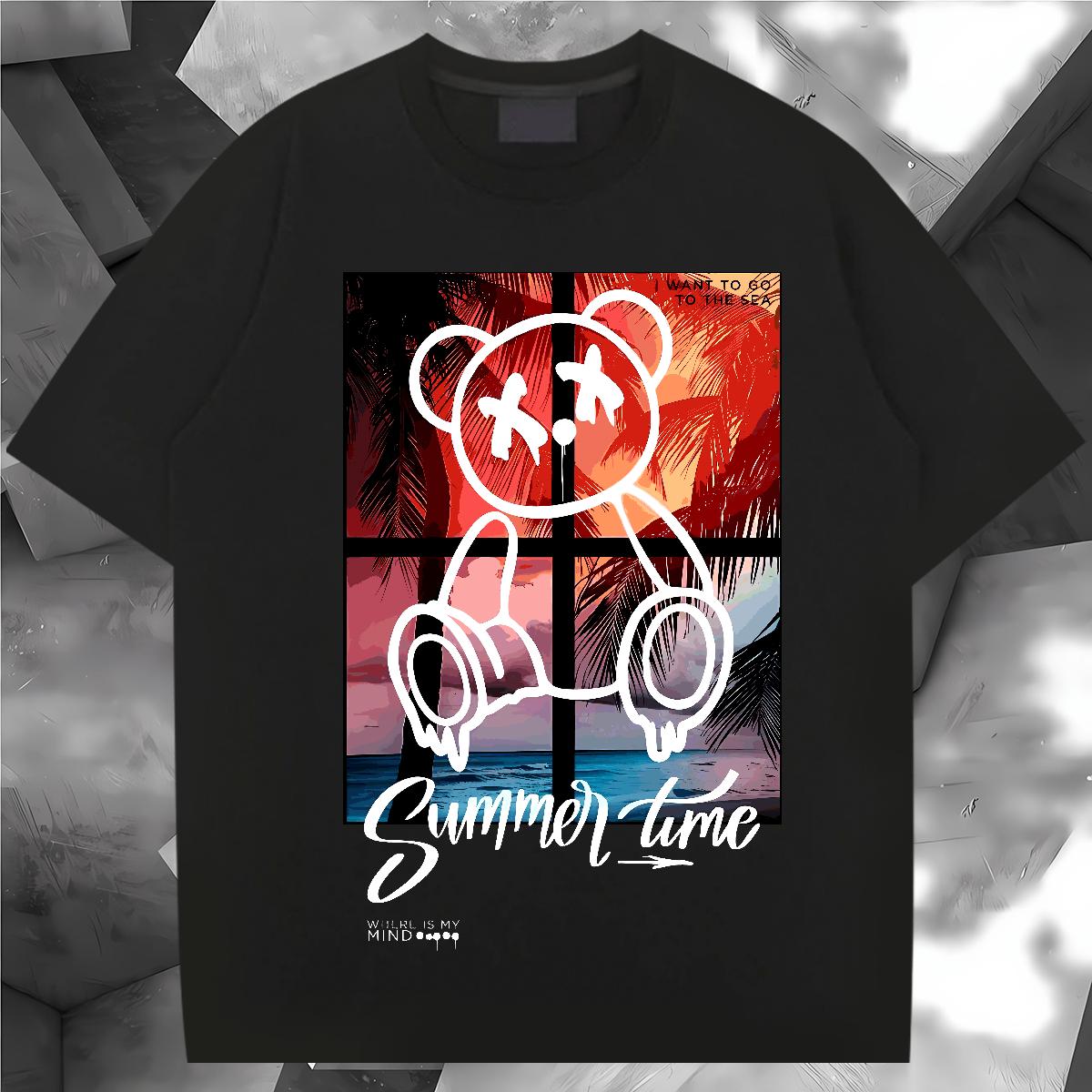 5A Men Clothes T-Shirt Graffiti Art 230g 100% Cotton Breathable Crew Neck Daily Wear T Shirt For Man Plus Size Custom Designer Fashion Tees Shirts