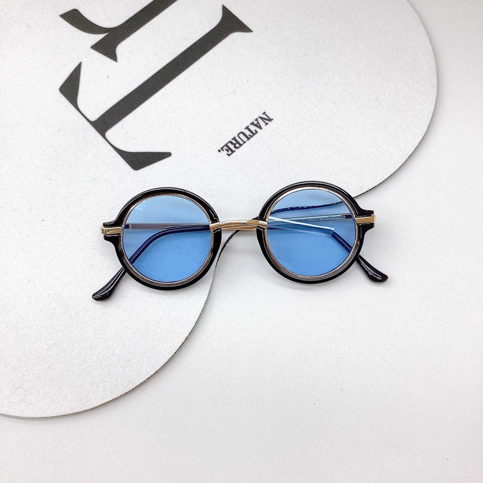 Sunglasses Childrens Sunglasses Cute Sunshade Baby Glasses Sun Protection Round Frame Fashion Concave Shape Childrens Glasses New Style