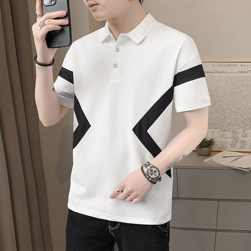 Short sleeved T-shirt, summer trendy brand polo shirt, men's unisex casual versatile loose fitting T-shirt top