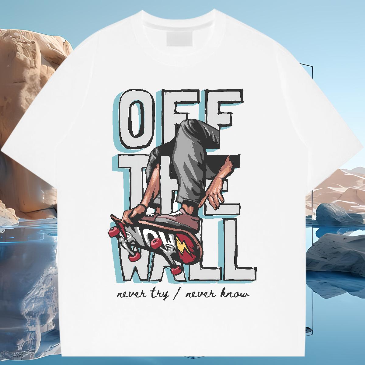 Loose Men Tshirts Graffiti Art 100% Cotton 230g Cotton Breathable Street Wear Men T Shirts Cartoon Printing S-4XL Designer Clothes