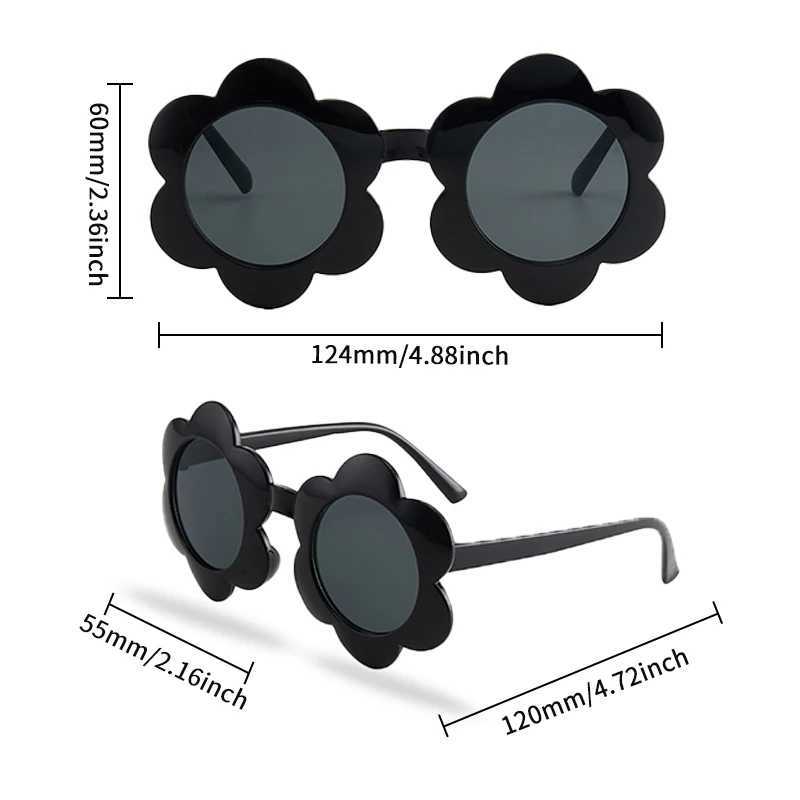 Sunglasses 2023 New Children Lovely Round Square Sun Flowers Sunglasses UV400 Girls Boys Fashion Protection Sunglasses Kids Sun Glasses
