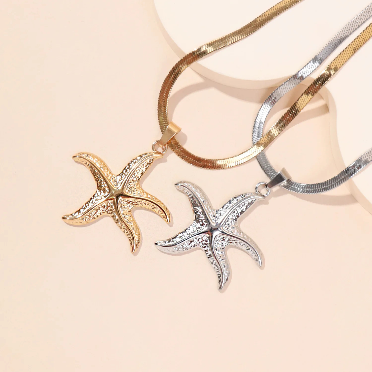 Fashion Starfish Necklaces For Women Gold Color Stainless Steel Waterproof Summer Boho Jewelry Choker Bijoux Femme 240710