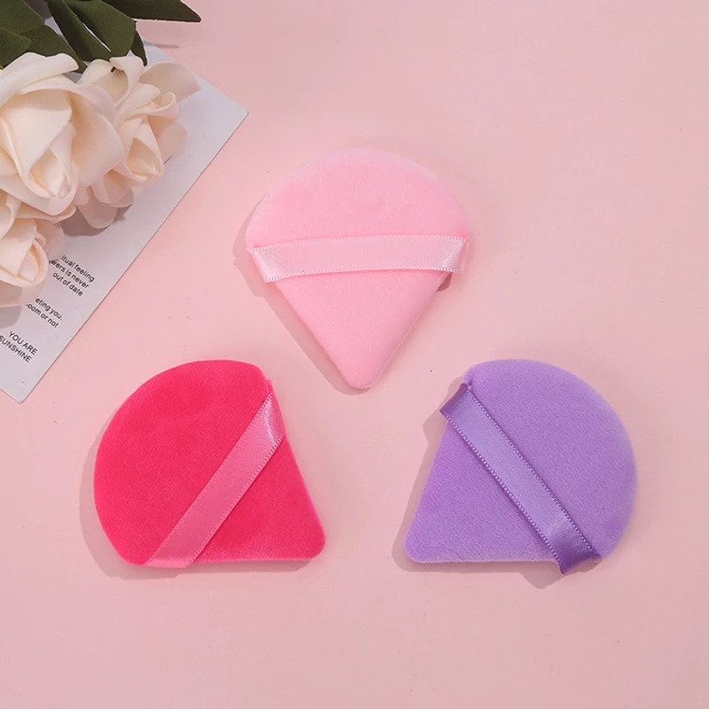 Triangle powder puff soft makeup sponge makeup eye contour shadow cosmetics washable mini velvet foundation make-up puff 240715