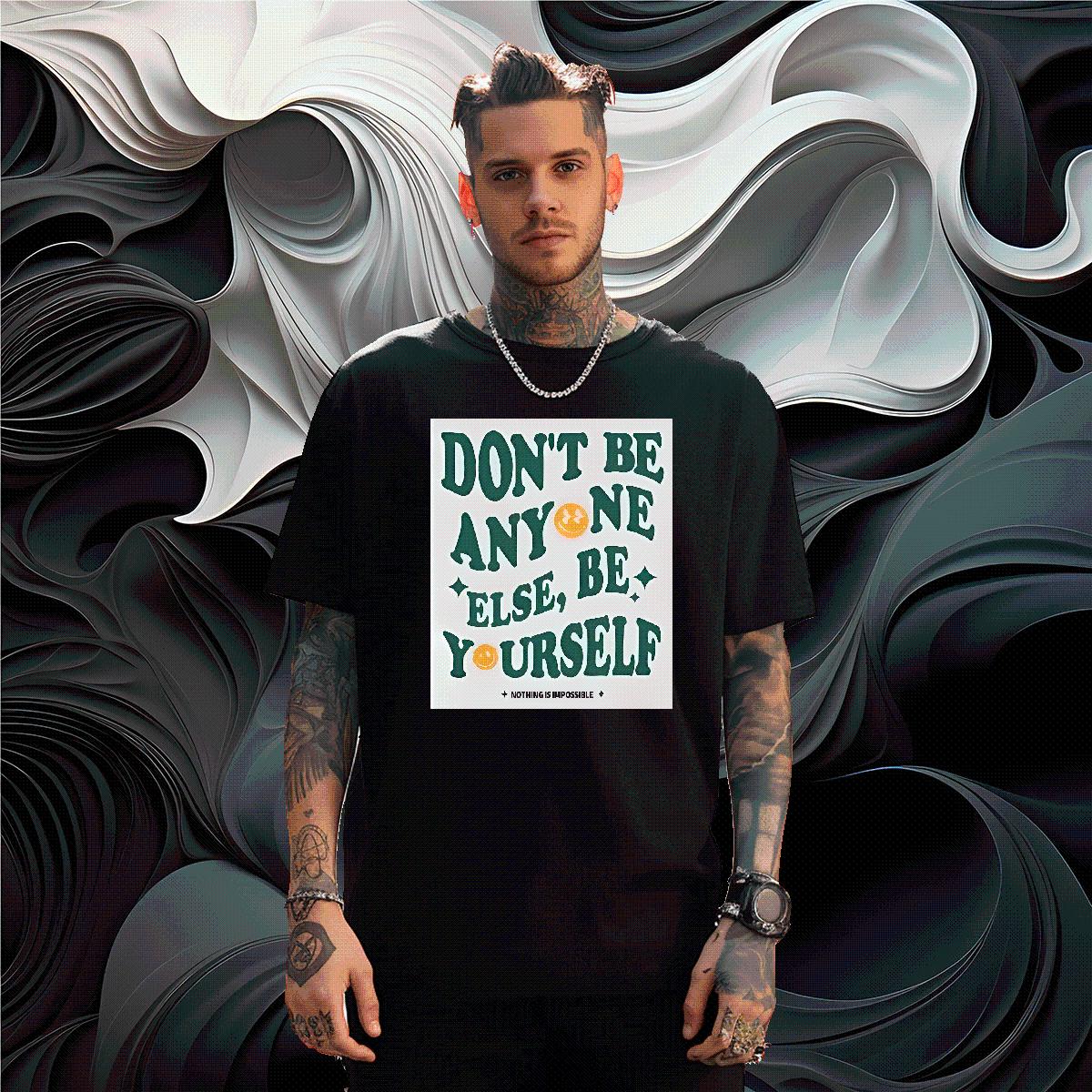 Wholesale Tshirt for Man Woman be yourself 100% Cotton 230g Breathable Short Sleeve Hip Hop T-Shirts Customized 2024 New Tees