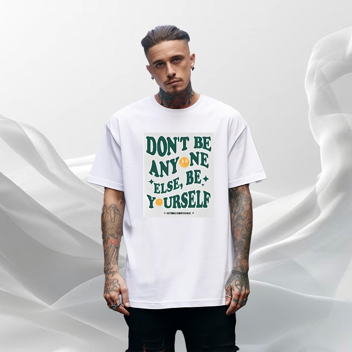 New Arrival T Shirt For Man nothing is impossible 100% Cotton 230g Custom Couples T Shirts High Street Hip Hop Short sleeve Cotton Soft Cool Design We